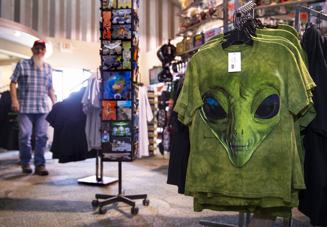 Alien t-shirts can be purchased along with a variety of other items at the Alien Research Cente ...
