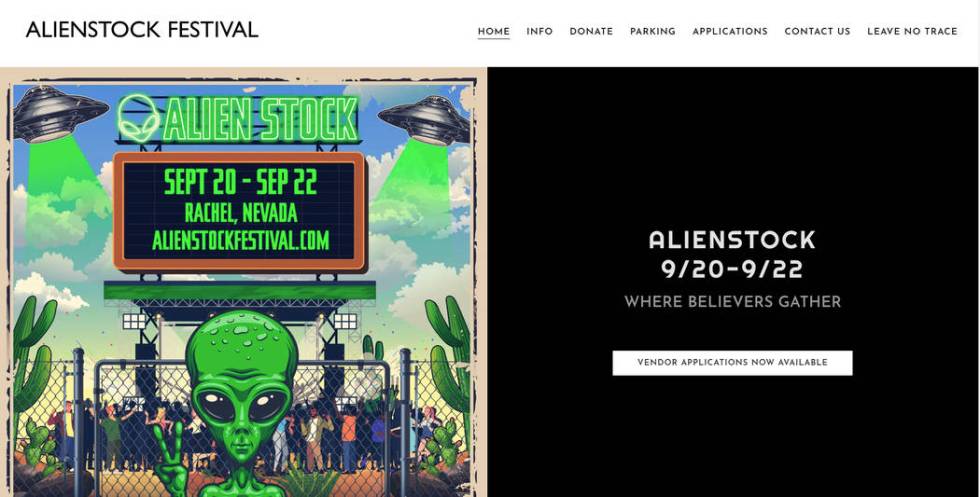 A screenshot of the Alienstock Festival website. (alienstockfestival.com)