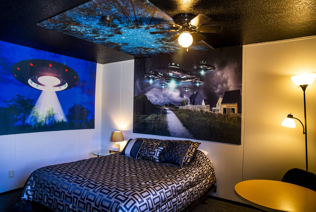 The new alien room is ready for the first customers at the Sunset View Inn in Alamo, Nevada, as ...