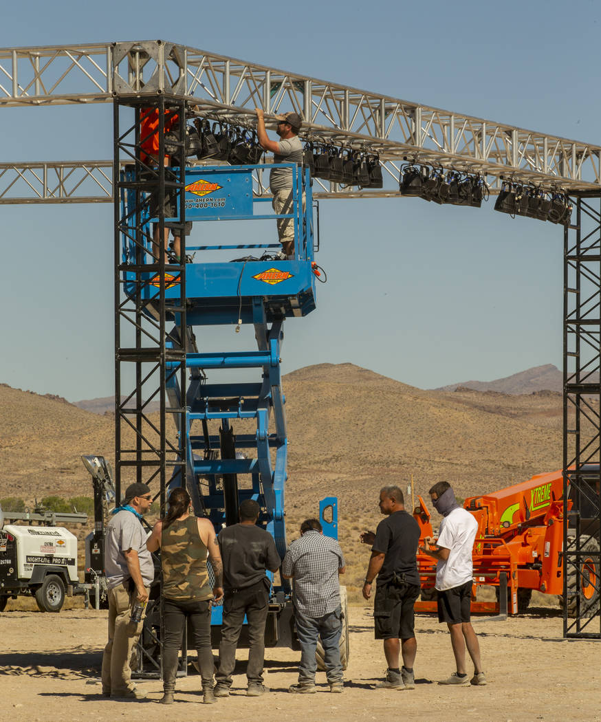 A team from Desert Labor in conjunction with Dream Entertainment continues work on the stage fo ...