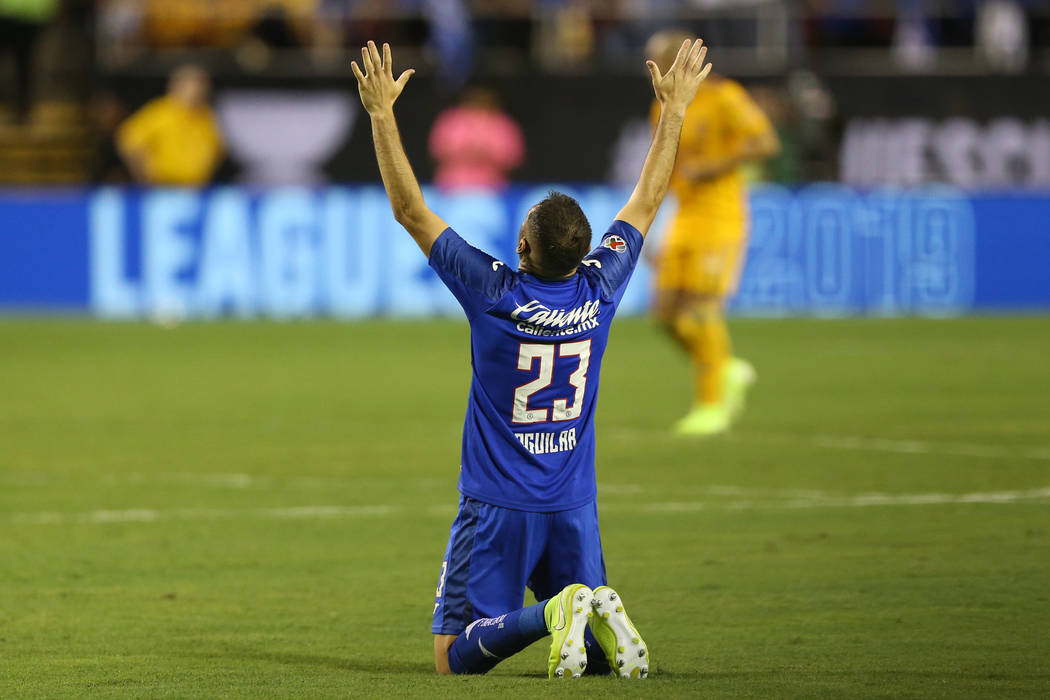 during the second half of the Leagues Cup Final soccer game at Sam Boyd Stadium in Las Vegas, W ...