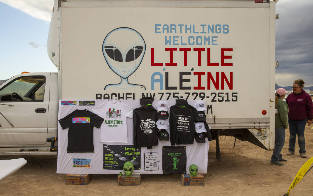 The Little'A'Le'Inn is one of many vendors set up with merchandise before the start of the Alie ...
