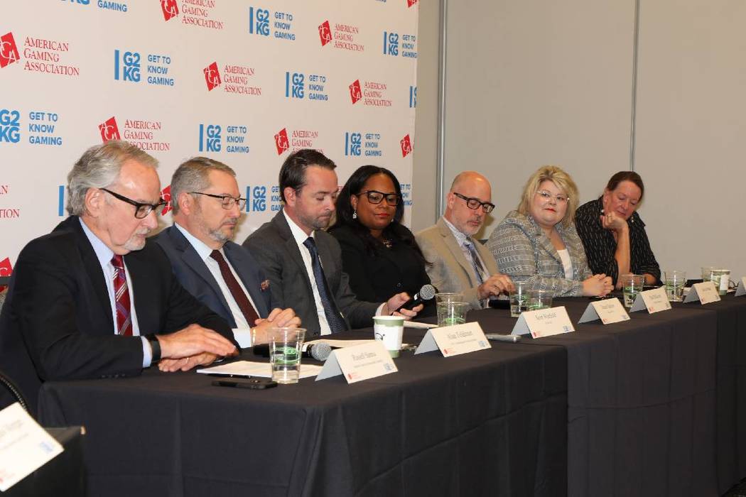 Panelists at the Responsible Gaming Education Week panel on Sept. 19, 2019 at UNLV. (Courtesy, ...