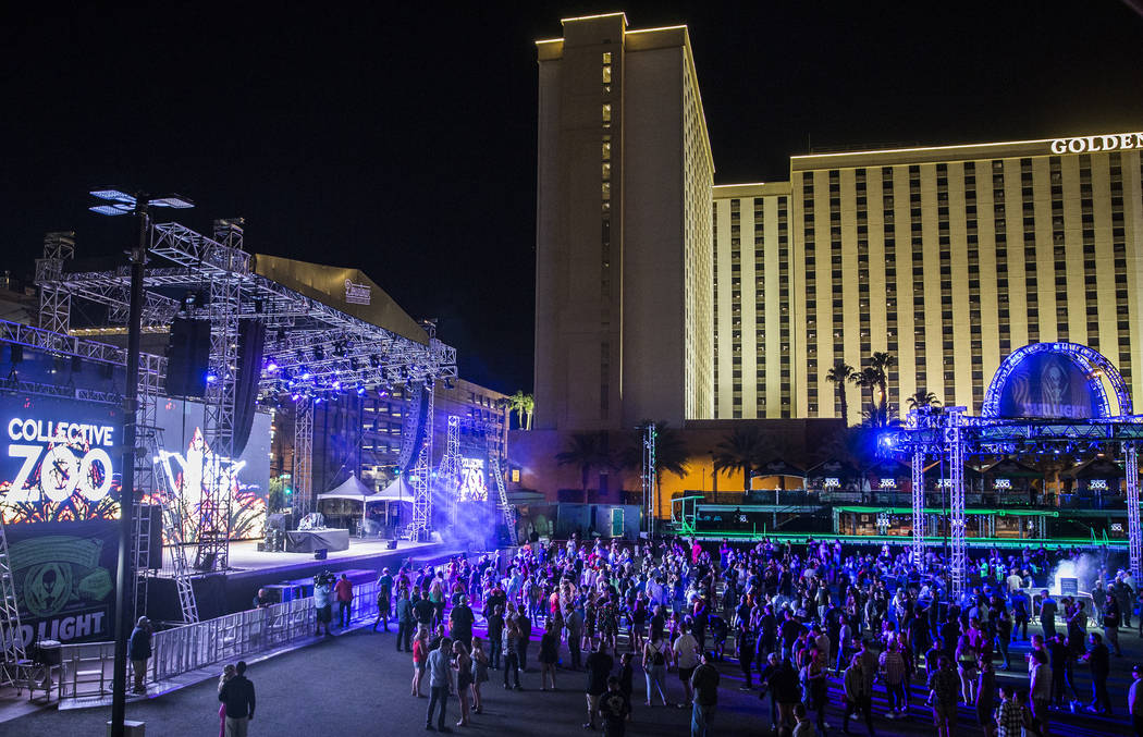 Attendees pack the Downtown Las Vegas Events Center during the Area 51 Celebration on Thursday, ...