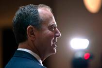 House Intelligence Committee Chairman Adam Schiff, D-Calif., speaks to reporters after the pane ...