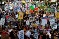 Climate protesters demonstrate in London, Friday, Sept. 20, 2019. Protesters around the world j ...