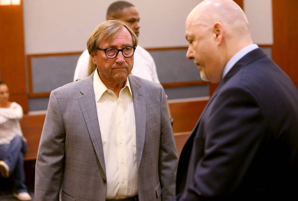 Former Las Vegas Convention and Visitors Authority CEO Rossi Ralenkotter, left, and his attorne ...