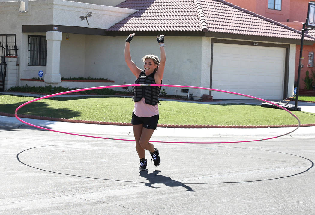 Las Vegas woman sets Guinness record using 17foot hula hoop Las