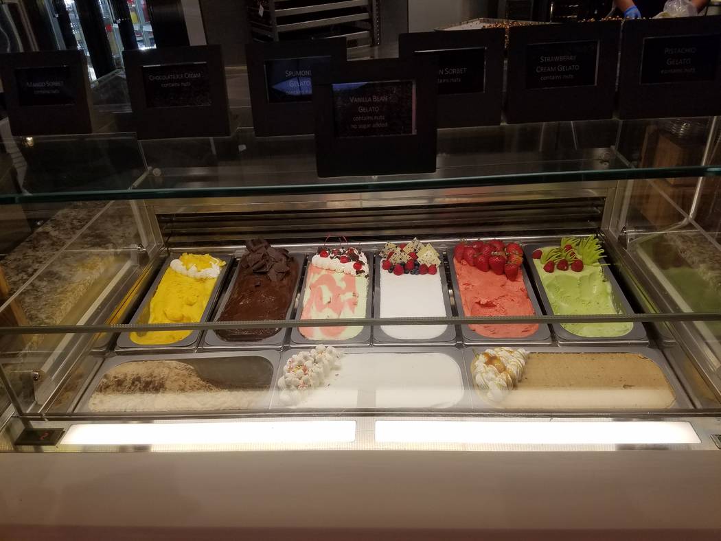 Gelato display at Market Place Buffet (Heidi Knapp Rinella/Las Vegas Review-Journal)