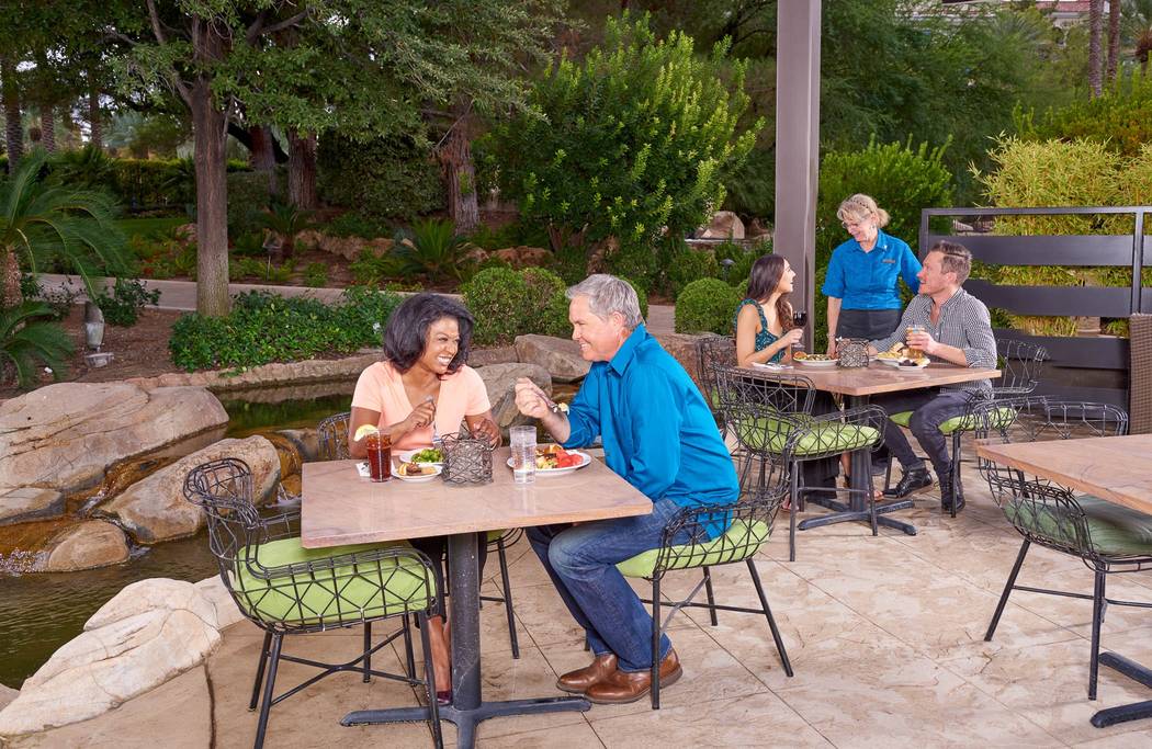 Outdoor dining area at Market Place Buffet (JW Marriott Las Vegas)