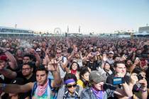 The crowd at the Downtown Stage erupts at the sight of 2 Chainz during the first day of the Lif ...