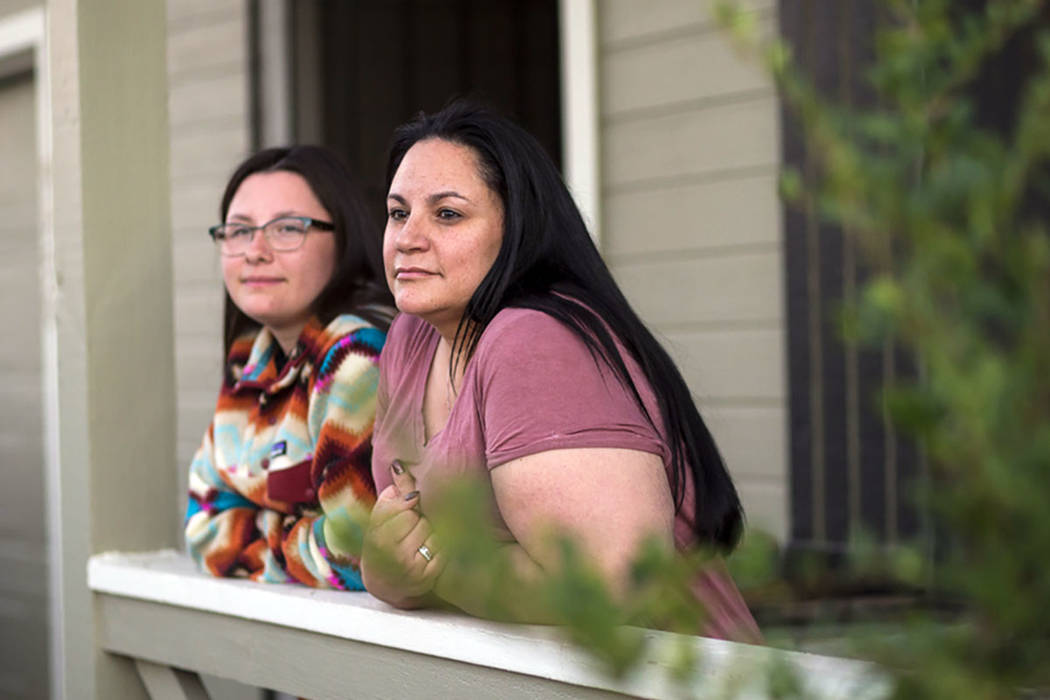 Malinda Baldridge, right, with her daughter Breanna, 17, at their home in Reno on Monday, Sept. ...