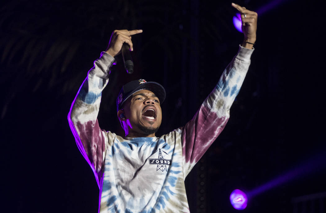 Chance the Rapper performs at the Downtown Stage during the first day of Life is Beautiful fest ...
