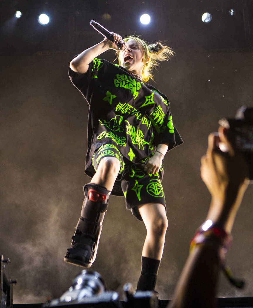 Billie Eilish performs at the downtown stage during the first day of the Life is Beautiful fest ...