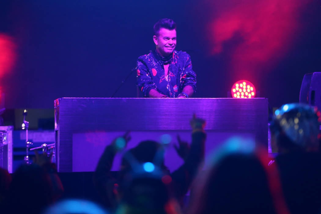 Grammy-nominated DJ Paul Oakenfold performs during the Alien Basecamp festival at the Alien Res ...