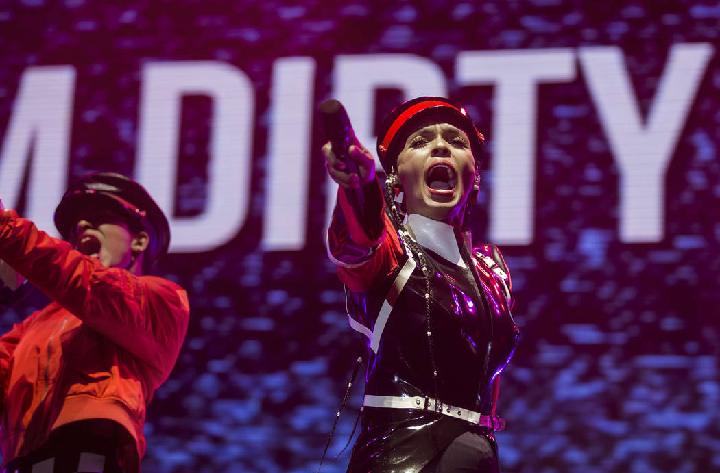 Janelle Monáe, right, performs on the Bacardi Stage during the second day of Life is Beaut ...