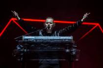 Rufus Du Sol front man Tyrone Lindqvist performs on the Bacardi Stage during the second day of ...