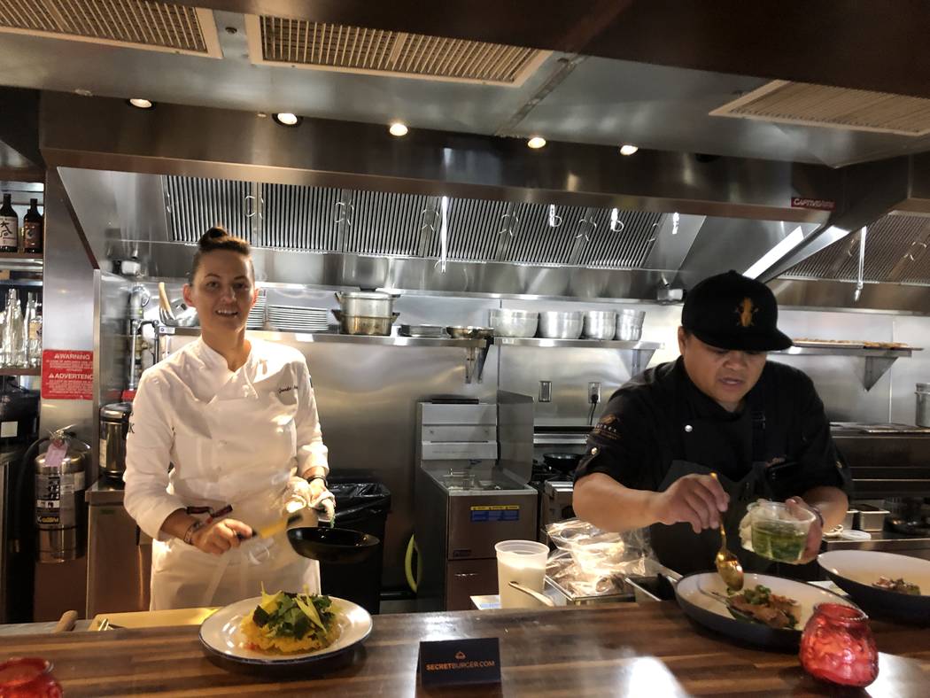 Chefs Jennifer Murphy and Roy Ellamar were featured in the Omakase Cantina on the first night o ...