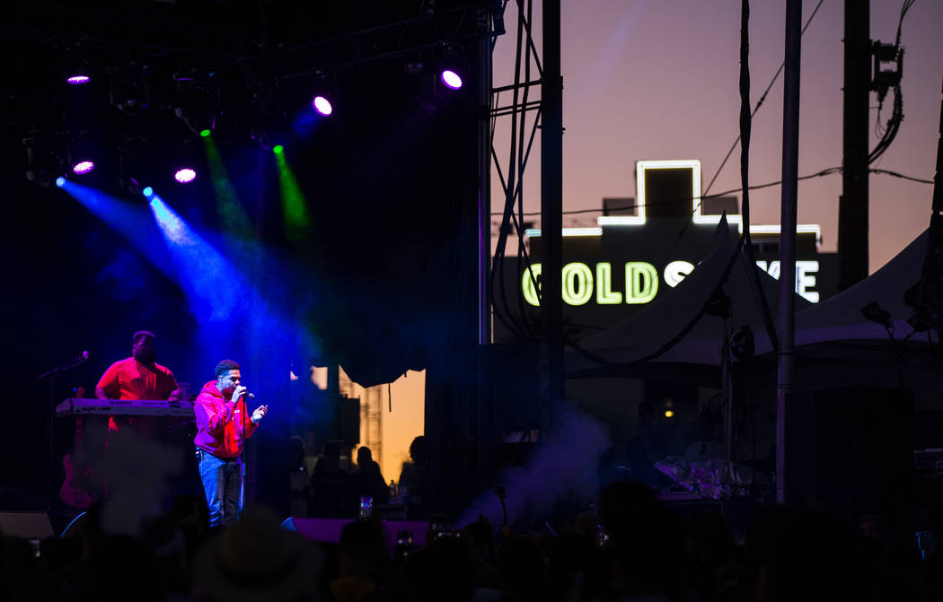 Taylor Bennett performs at the Huntridge stage during day 2 of the Life is Beautiful festival i ...