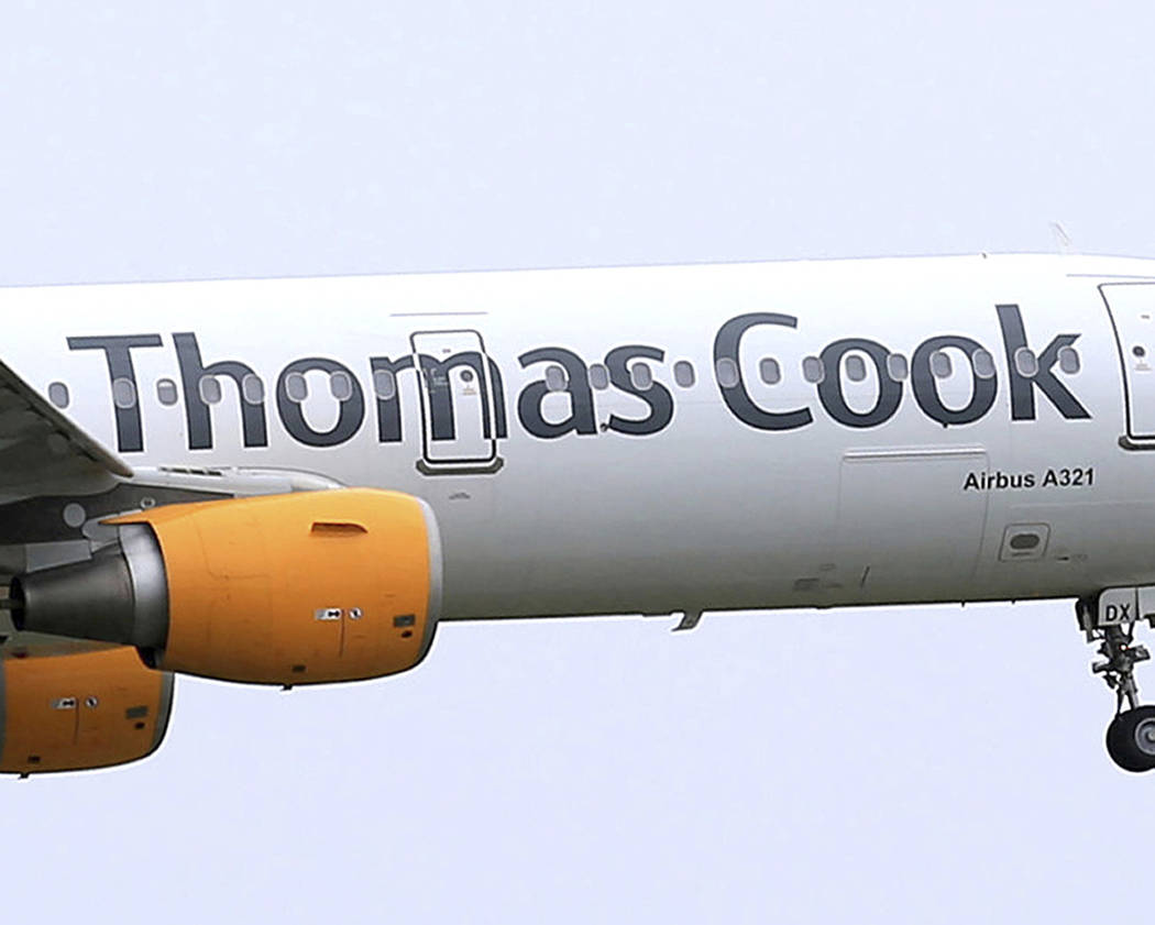A Thomas Cook plane takes off in England in 2016. (Tim Goode/PA via AP, file)