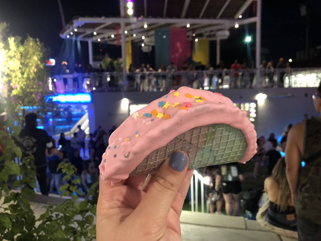 Ice cream taco from Happy Ending Chocolate at Life is Beautiful. (Janna Karel Las Vegas Review- ...