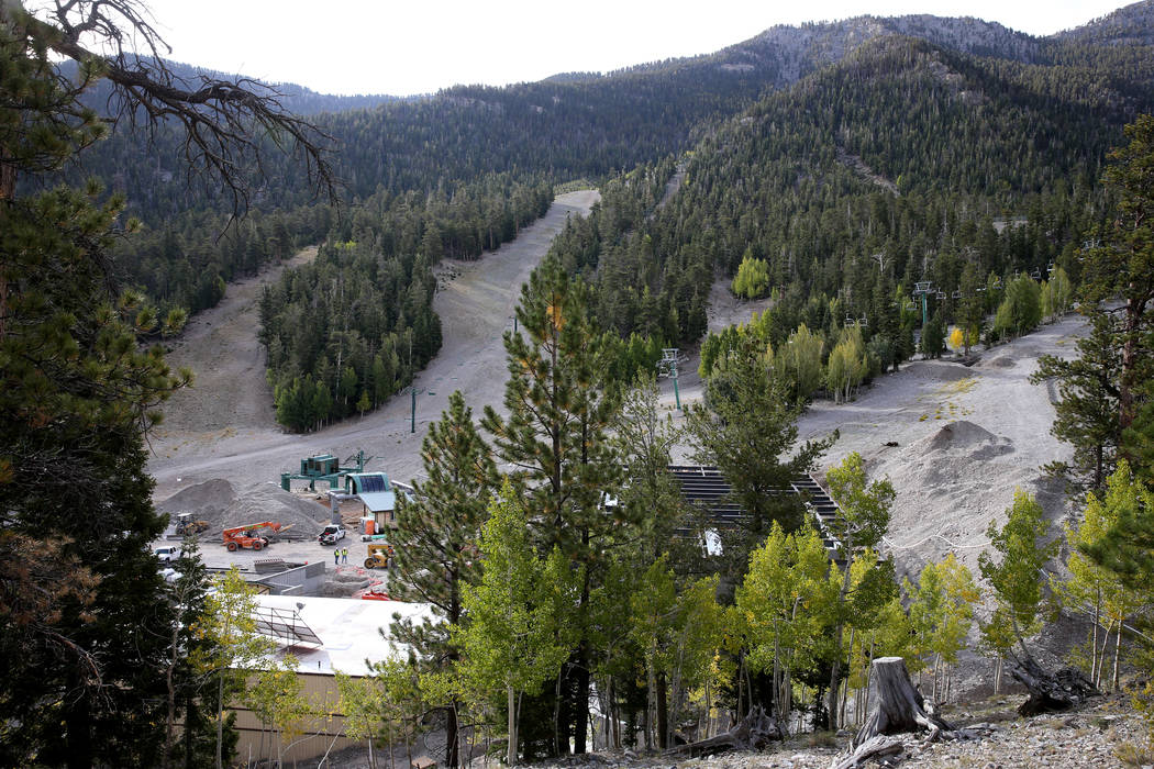 Construction continues on new lodge facilities at Lee Canyon ski resort on Mount Charleston nor ...