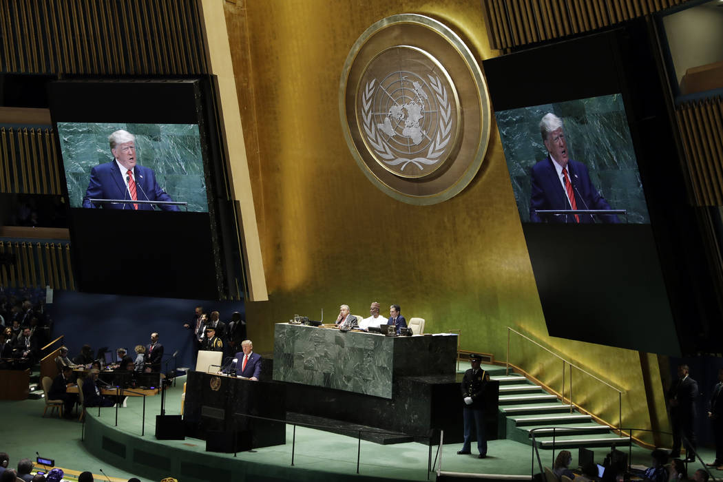 President Donald Trump delivers remarks to the 74th session of the United Nations General Assem ...