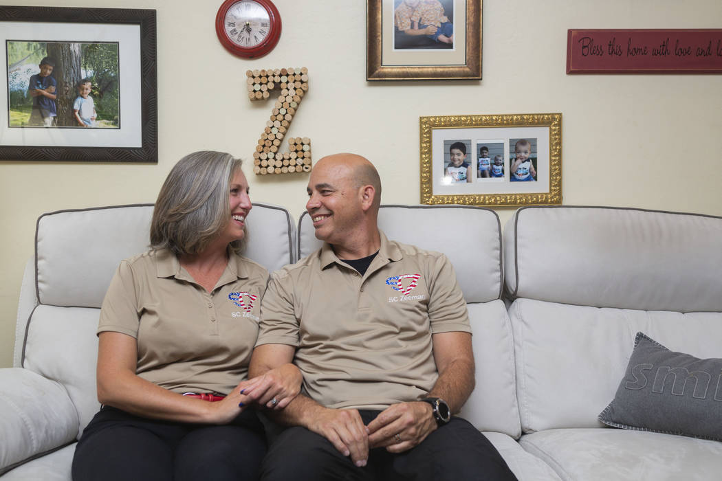 Shannon and Troy Zeeman in their Garden Grove, California, home on Monday, Sept. 23, 2019. Troy ...