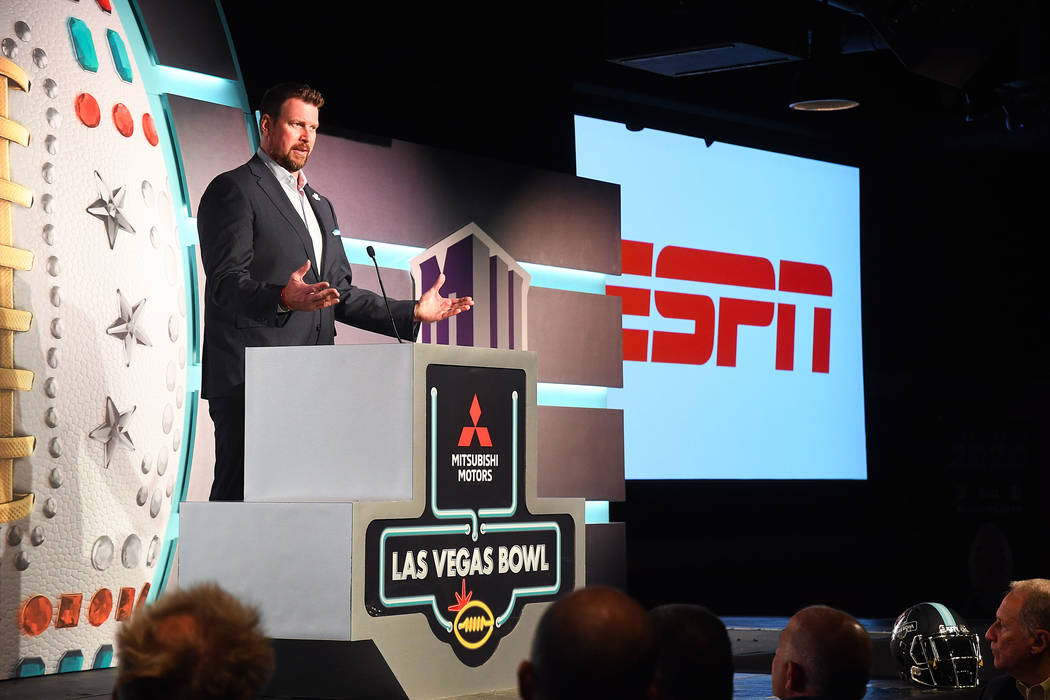 Former NFL player Ryan Leaf speaks at Vinyl at the Hard Rock Hotel in Las Vegas on Thursday, Se ...