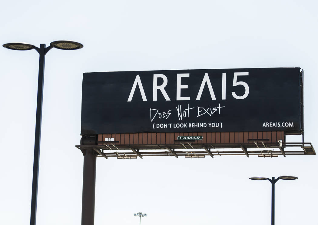 Signage for Area15 retail and entertainment complex on Tuesday, Sept. 24, 2019, in Las Vegas. ( ...