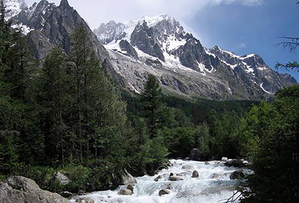 In this photo dated 2009, risk of part of the Planpincieux glacier breaking off amid climate wa ...