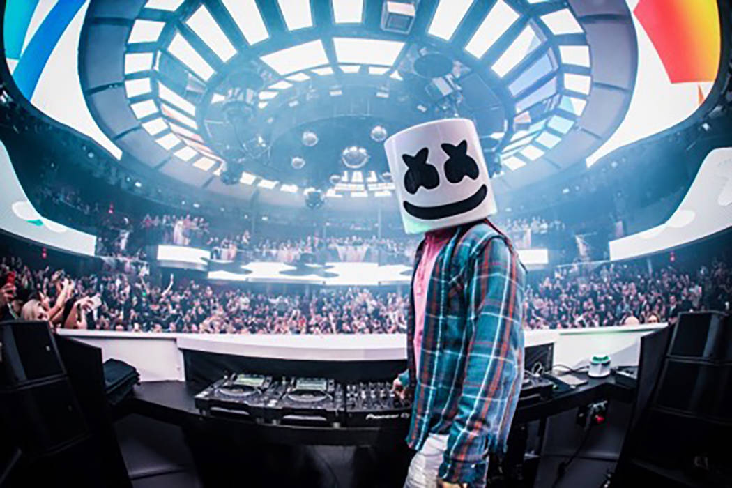Marshmello appears out at Kaos at Palms in Las Vegas Kats