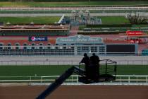 The home stretch and stands are empty at Santa Anita Park in Arcadia, Calif., Thursday, March 7 ...