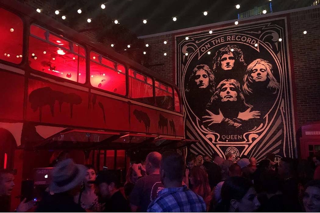 Pop artist Shepard Fairey's latest piece, an homage to Queen, is shown at On The Record at Park ...