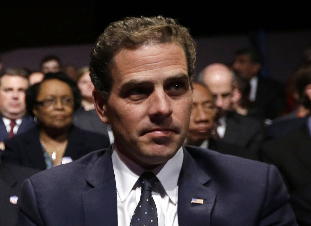 In this Oct. 11, 2012, file photo, Hunter Biden waits for the start of the his father's, Vice P ...