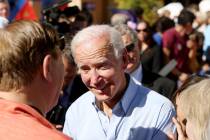 Democratic presidential candidate former Vice President Joe Biden meets appeared at the East La ...