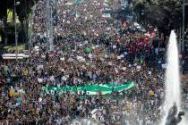 Students demonstrate during a worldwide protest demanding action on climate change, in Rome, Fr ...
