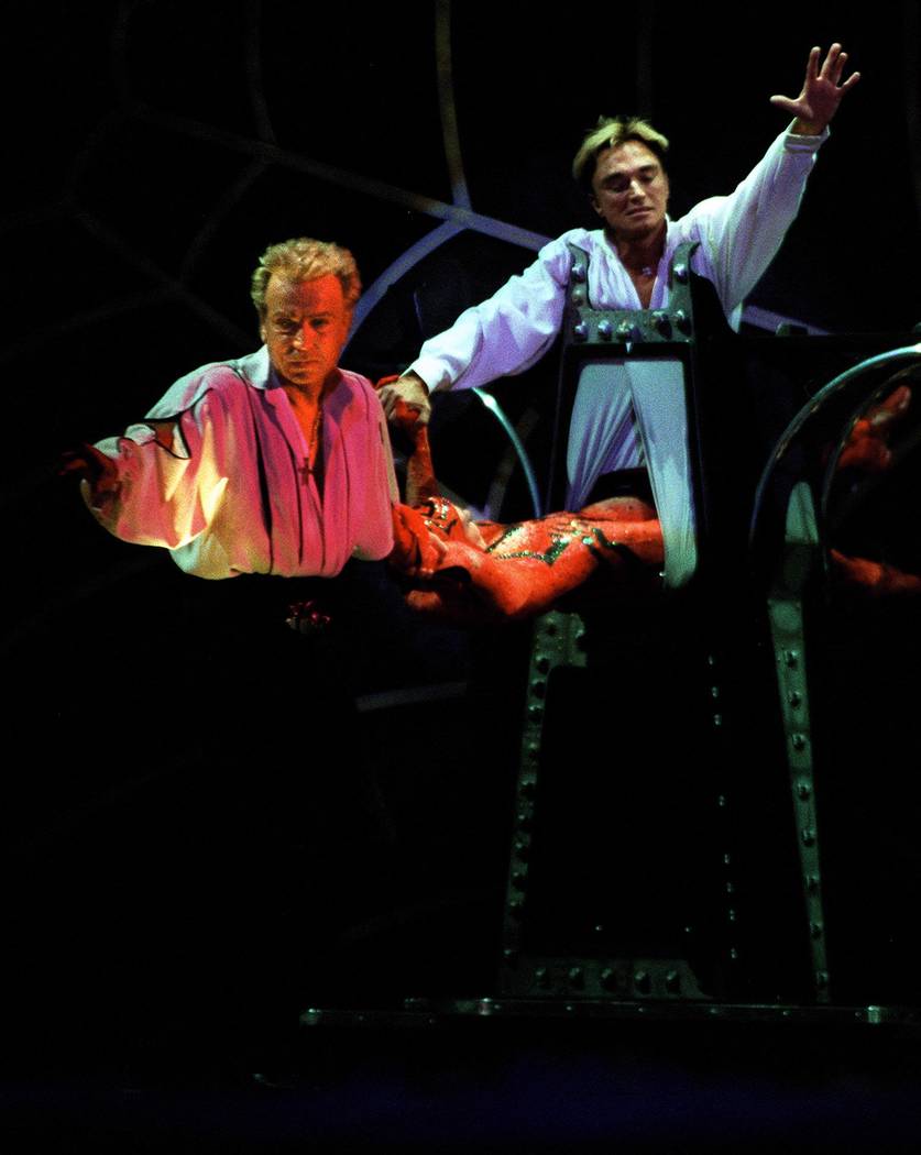 Siegfried and Roy at The Mirage on Feb. 19, 2001. (Jeff Scheid/Las Vegas Review-Journal)
