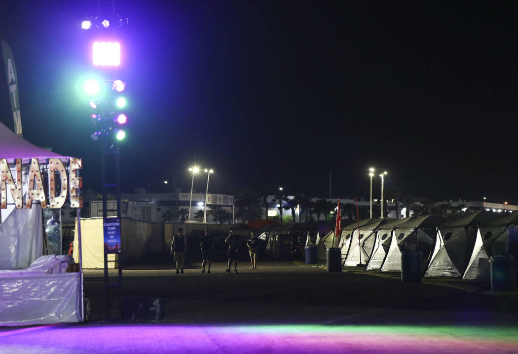 Tents at the campground area during the first day of the Electric Daisy Carnival at the Las Veg ...