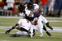 Texas Tech defense during an NCAA football game against Arizona on Saturday, Sept. 14, 2019 in ...