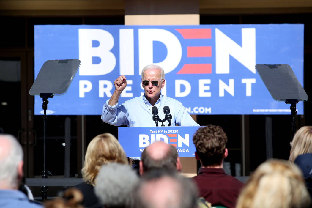 Democratic presidential candidate former Vice President Joe Biden at the East Las Vegas Communi ...