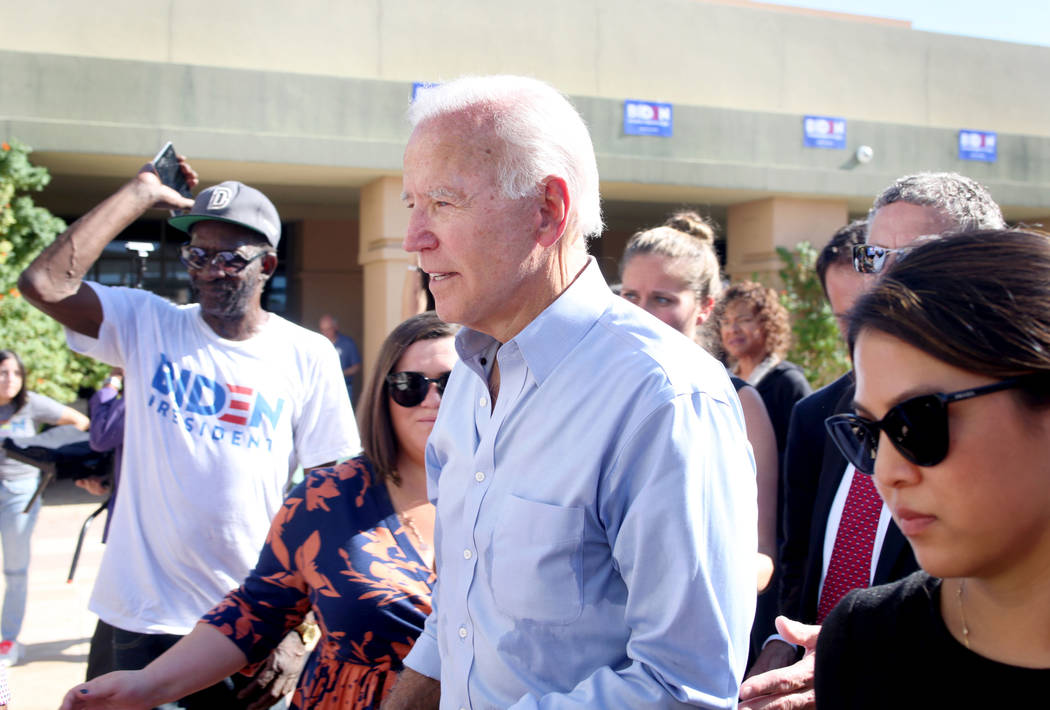 Democratic presidential candidate former Vice President Joe Biden at the East Las Vegas Communi ...