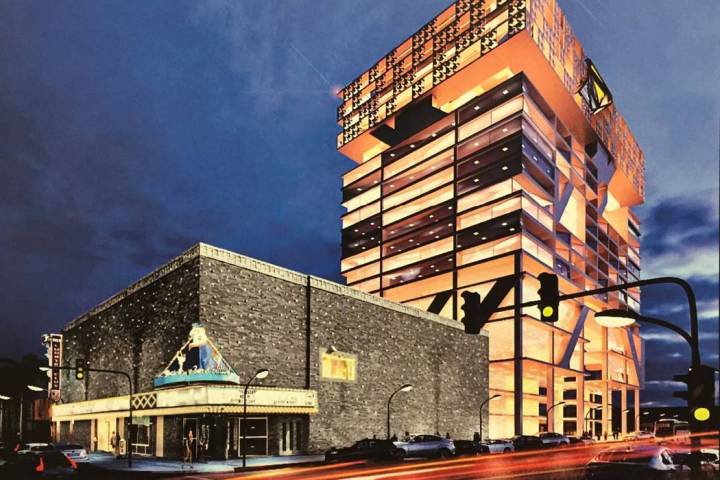 A rendering of the mixed-use tower in downtown Las Vegas. (Courtesy, 601 Fremont LLC)