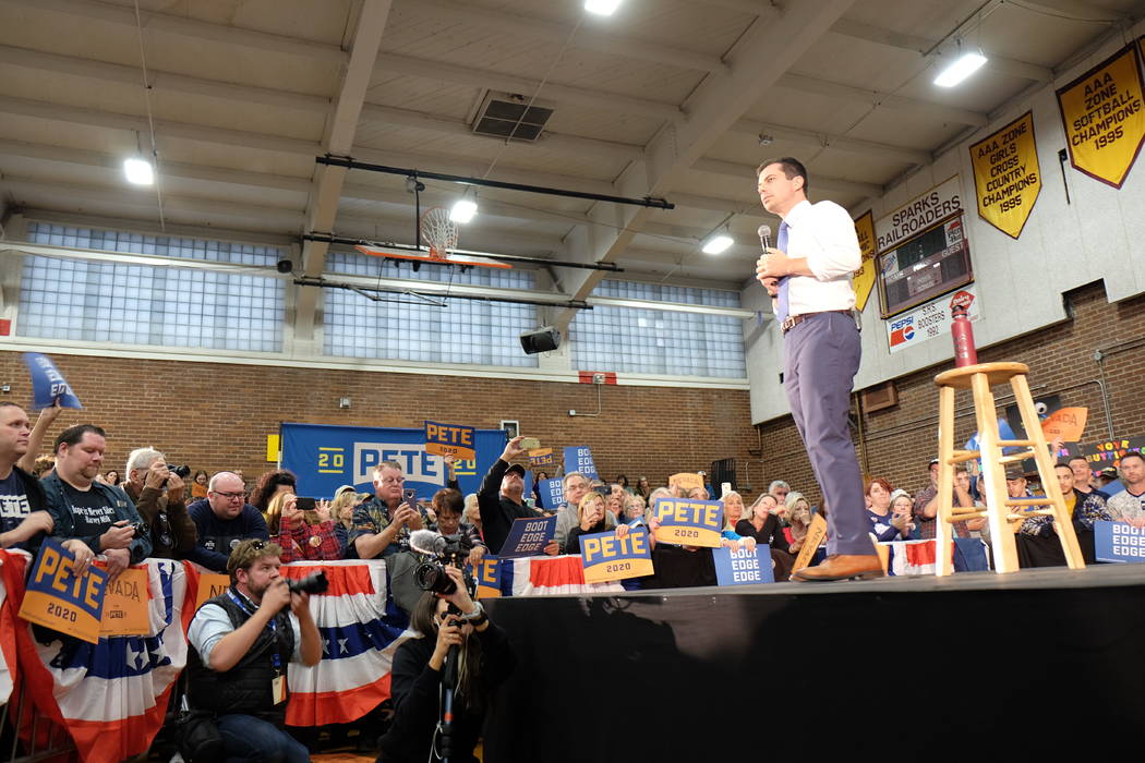 Several hundred people turned out to hear from Democratic presidential candidate Pete Buttigieg ...