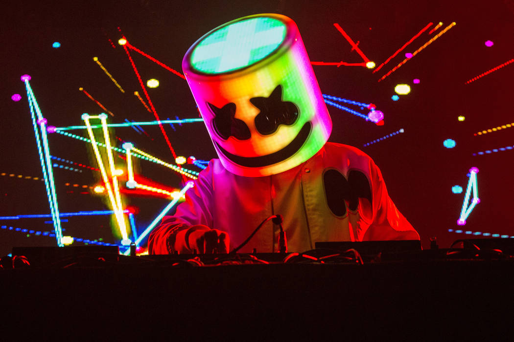 Marshmello performs during Snow Fest at Park City Live on Jan. 21, 2018, in Park City, Utah. (B ...