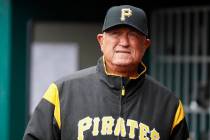 FILE - In this March 31, 2019, file photo, Pittsburgh Pirates manager Clint Hurdle walks throug ...