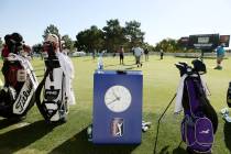 Participants of the Shriners Hospitals for Children Open, PGA Tour on the practice putting gree ...