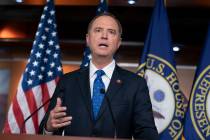 House Intelligence Committee Chairman Adam Schiff, D-Calif., talks to reporters about the relea ...