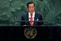 Kim Song, chair of the delegation of North Korea, addresses the 74th session of the United Nati ...