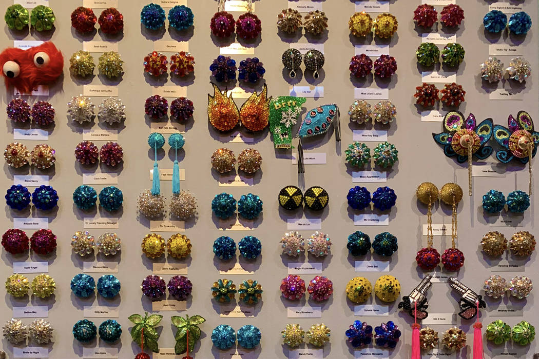 A wall of vintage pasties at the the Burlesque Hall of Fame in Las Vegas. (Mat Luschek / Review ...